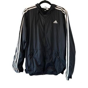Adidas Black & White Windbreaker Jacket